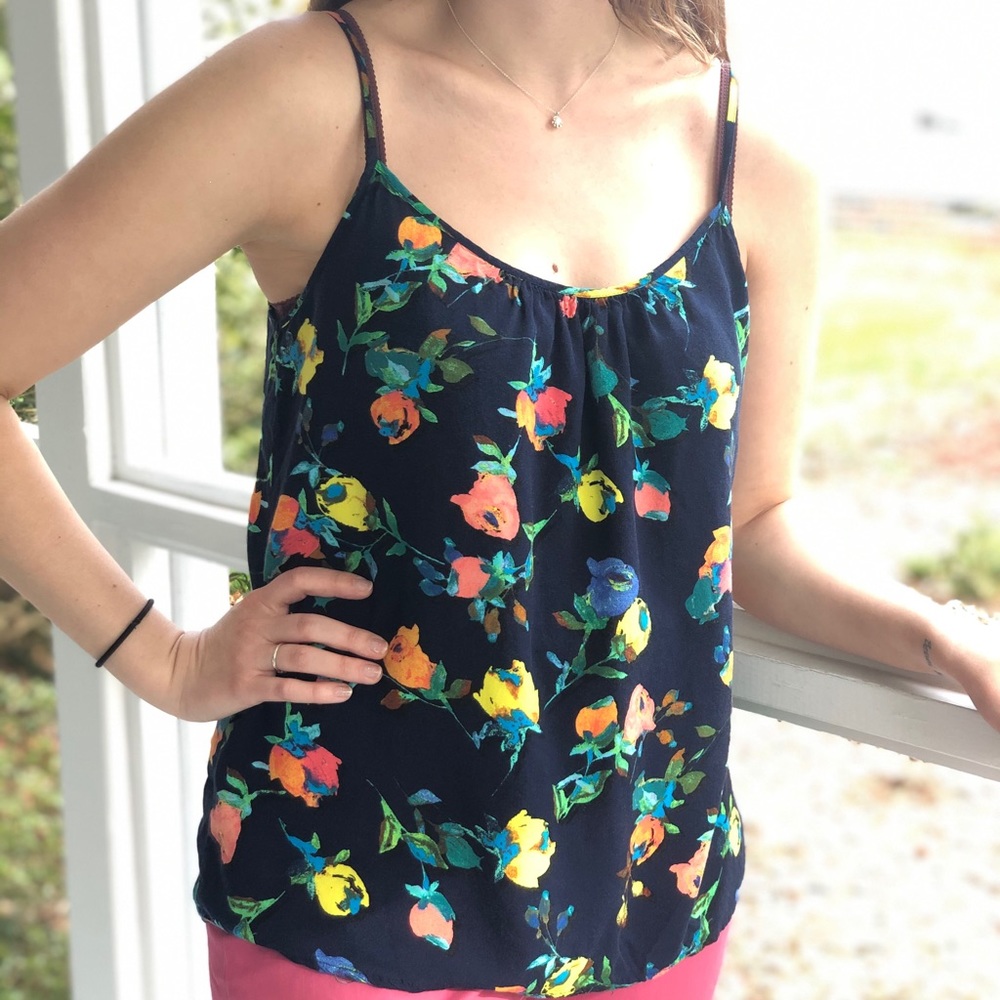 Navy floral camisole